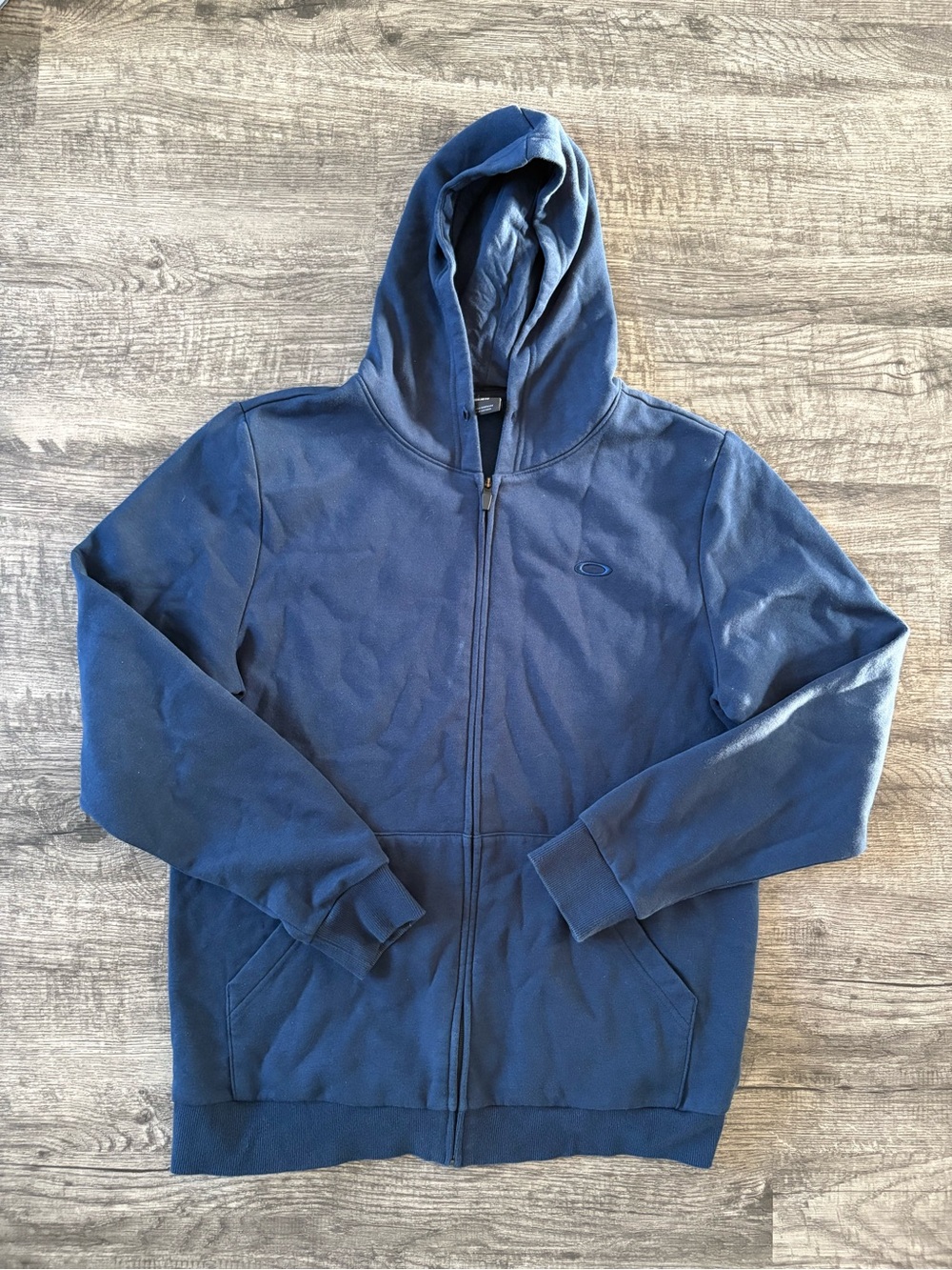 Oakley Mens Navy Blue Regular Fit Full Zip Hooded Sweatshirt Jacket Size Small